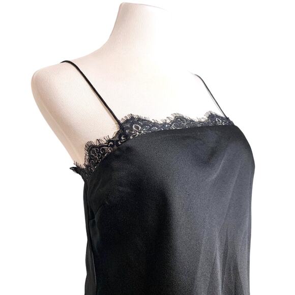 Keepsake The Label Satin Lace Trim Keyhole Back Lined Cami Camisole Black Small - Picture 3 of 9